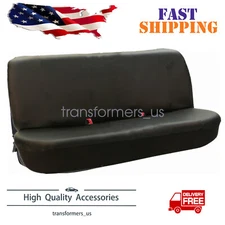 Universal PU Synthetic Leather FULL SIZE Bench Truck Seat Cover Black Deluxe