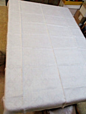 VINTAGE ALL WHITE COTTON LINEN TABLECLOTH, 70 INCHES X 56 INCHES AND 5 NAPKINS