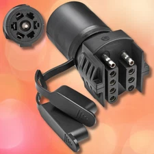 7 Way Round to 4/5 Pins Flat Trailer Wiring Plug Adapter for Truck RV Tow Hitch