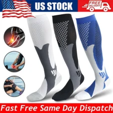 1 Pair Compression Socks Calf Sleeve Leg Support Brace 15-20mmHg For Men Women