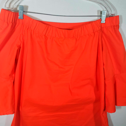 Cupio Orange Off Shoulder Top Fall Sz M Flare Ruffle Slerve Halloween - Picture 5 of 8