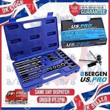 US PRO 25PC SCREW BOLT FASTENER EXTRACTOR DRILL BIT AND GUIDE SET BROKEN DAMAGED