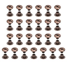 25Set Phillips Chicago Screw M5x4mm Binding Post Screw Red Copper