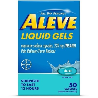 Aleve Liquid Gels, Naproxen Sodium for Pain Relief   50 Count