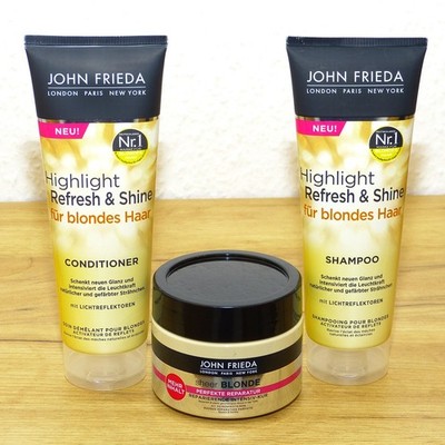 John Frieda Shampoo + Conditioner + Intensiv Kur Refresh & shine blondes Haar