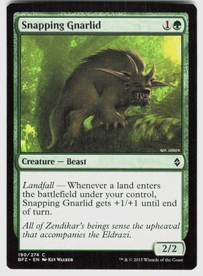 SNAPPING GNARLID 190 C BATTLE FOR ZENDIKAR MAGIC: THE GATHERING NM/M