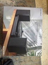 Montauk Vinyl Record Player with Bluetooth Speakers and RCA Output in Black Wood