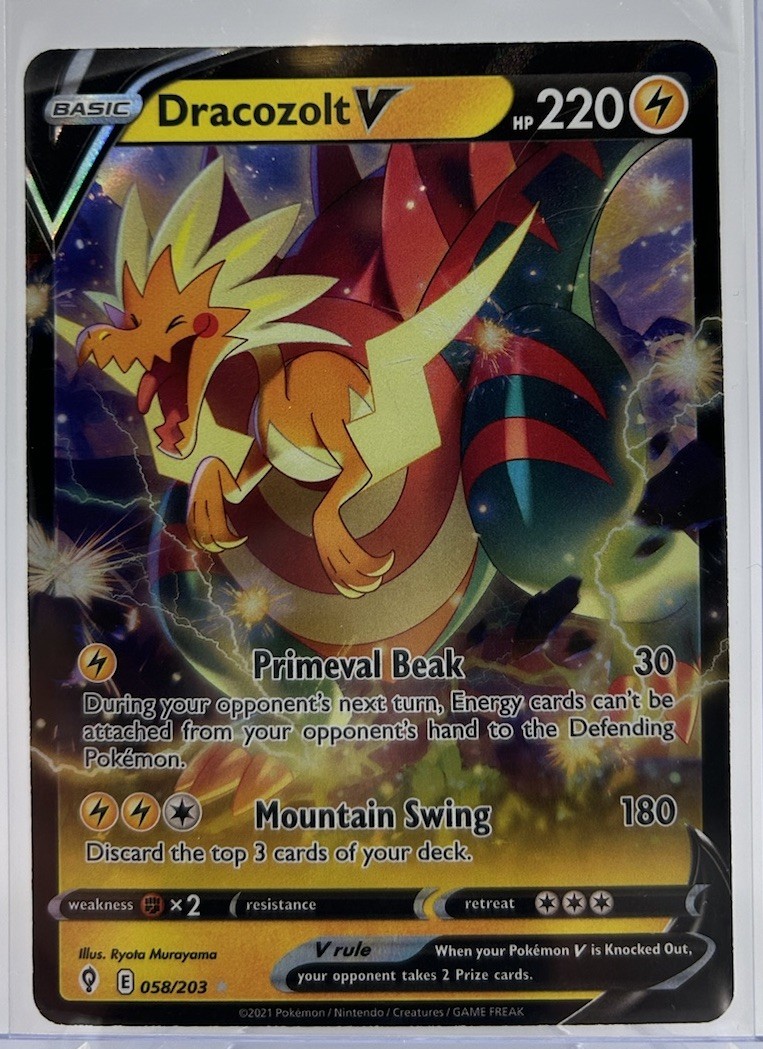 Pokemon TCG - Dracozolt V Evolving Skies Ultra Rare - 058/203 - M/NM