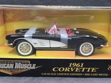Ertl American Muscle 1961 Chevy Corvette Black 1:18 Scale Diecast Model Car