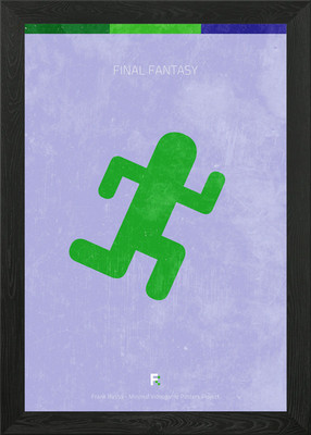 Final Fantasy. Minimal Videospiel Po gerahmtes Wandbild Poster Leinwanddruck Bild