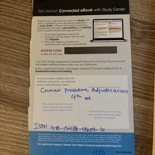 405- EBOOK ACCESS CODE ONLY Criminal Procedure : Adjudication 