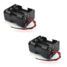 2x 6-AAA Battery Spring Clip Holder Case Plastic Box Tow Layers Stacked 9V DC