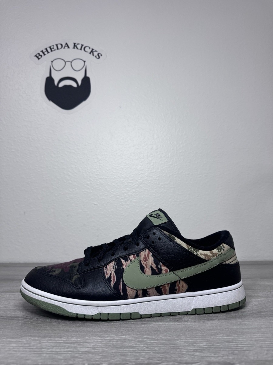Size 15 - Nike Dunk Low Crazy Camo Black DH0957-001 Men's Preowned