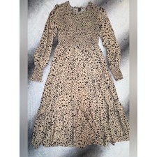 (A6) NWOT Shein Smocked Floral Midi Dress | Size M (US 6) | Boho Long Sleeve