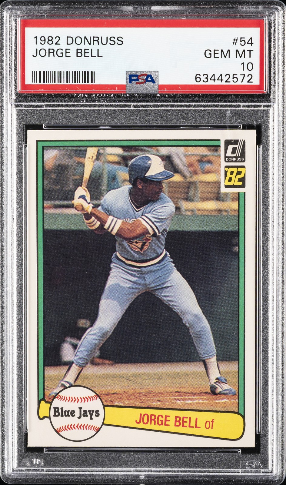 1982 DONRUSS #54 JORGE BELL ROOKIE RC PSA 10