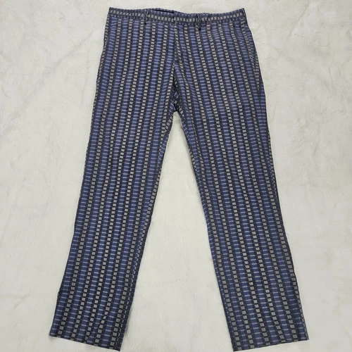 Pantalon homme Prada vintage bleu gris imprimé à carreaux fée coton mélangé 52