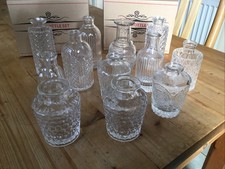 12 x Assorted Glass Bud Mini Vases Small Clear Vintage for Table Wedding Decor