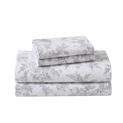 Laura Ashley Full Sheets Cotton Flannel Bedding Set Brushed Extra Softness Com