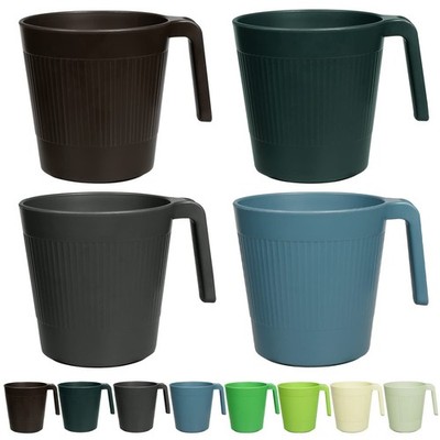 Greentainer Ribbed Drinking Glasses Coffee Mugs Set of 8, Plastic Coffee Cups...