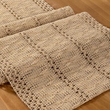 Burlap Boho Table Runner Farmhouse Burlap Jute Table Runner 48 inch Long Rust...