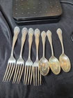 Lot Of 7 Gorham Lancaster Sterling Silver  Spoon/Fork J.W. SCHIRM stamp. 224Gr.