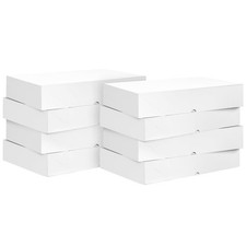 8 Pack Large Gift Boxes with Lids, 17 x 11 x 4 Inches Extra Deep White Gift B...