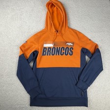 Nike Denver Broncos NFL Hoodie Mens Small Therma Fit On Field Blue Sweatshirt