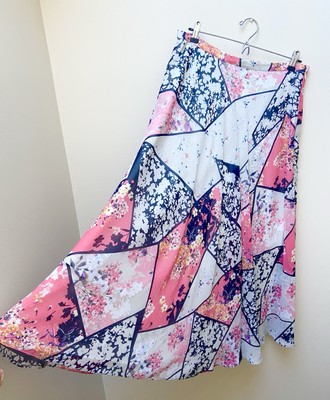 Per Una Fairy Floaty Maxi Skirt Size 12 Patchwork Pattern Y2k