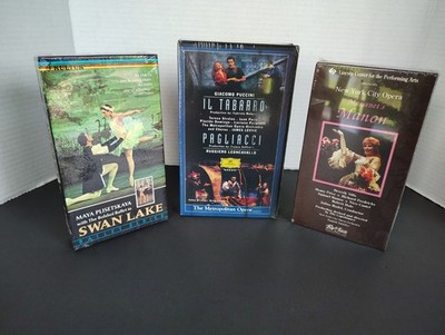 3 Opera and Ballet VHS tapes - Manon, Swan Lake, IL Tabaaro - Pagliacci, Sealed