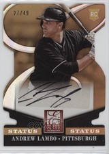 2014 Donruss Elite Signatures Status Gold Die-Cut 27/49 Andrew Lambo Auto 1t82