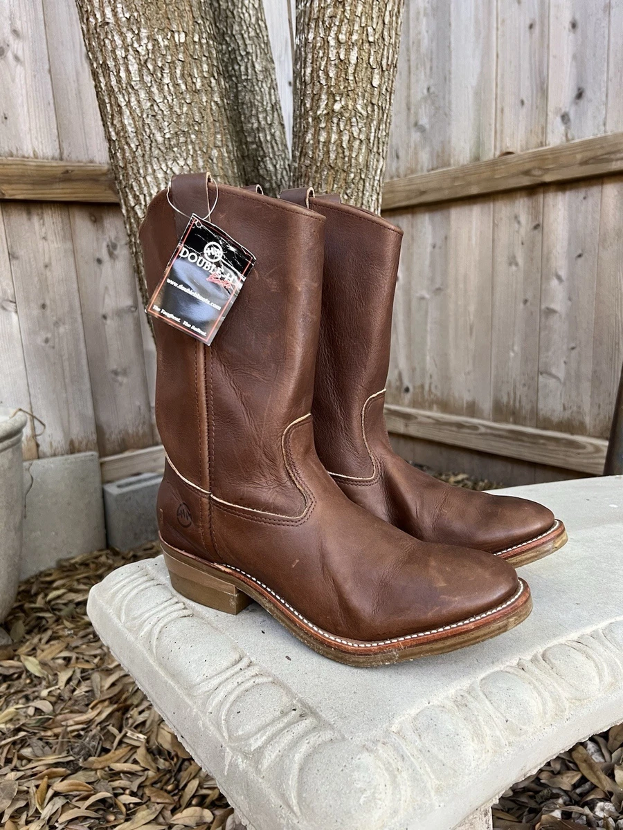 Vintage Western Cowboy Boots Double H Cuir acajou marron foncé 9.5 D 9-1/2 Hommes Unisexe HH - France