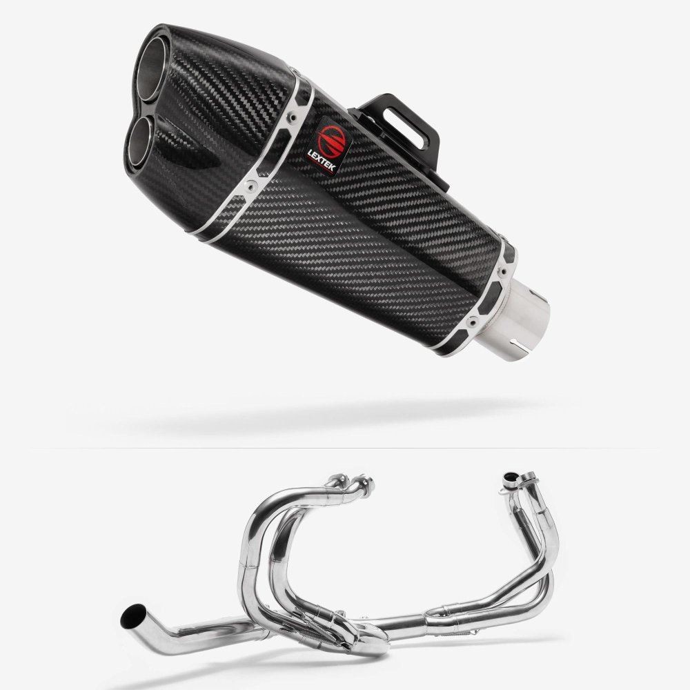 Lextek XP13C Carbon Fibre Exhaust System 210mm for Honda VFR 800 (97-01)