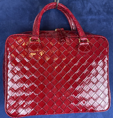 Ester Lauder Cosmetic Travel Case Top Handle Full Zip Red Cherry Bag