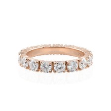 Round Brilliant Cut SI/H Natural Diamond Eternity Band Ring 14k Rose Gold
