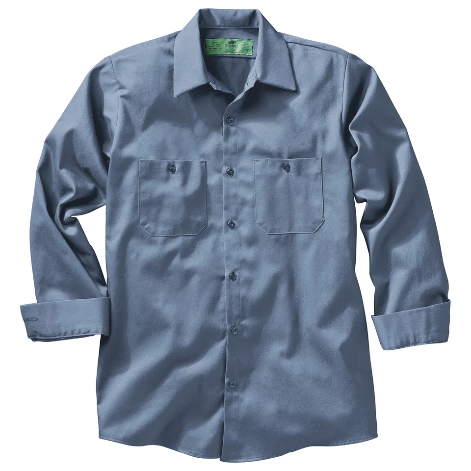 Red Kap Men's Long Sleeve Wrinkle-Resistant Cotton Work Shirt - Image 4 of 4