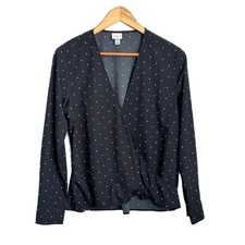 Black polka dot blouse, medium, A New Day
