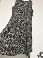 NEW Halston Dress Womens black brown leopard fit flare cocktail classic Sz 20W