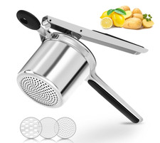 Prensa papas resistente de acero inoxidable con mango ergonómico para puré espon