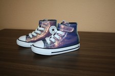 CONVERSE ALL STAR CHUCK TAYLOR TODDLER GIRLS ANKLE HIGH IRIDESCENT SNEAKERS - 6