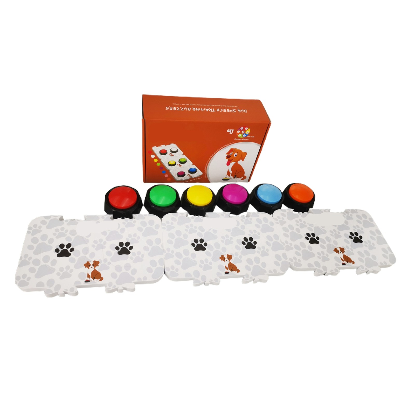 6PCS Dog Speech Training Buttons Voice Recording Buzzers Interaction Toys ABS