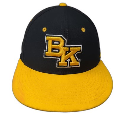 Nike Baseball Cap Black Yellow Hat Size M Fitted Embroidered Dri-Fit BK Cross