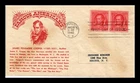 DR JIM STAMPS US COVER JAMES FENIMORE COOPER FAMOUS AMERICANS FDC THERMOGRAPHED