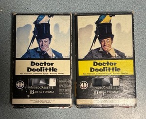 Vintage Betamax Doctor Dolittle 1967 Magnetic Video Part 1 & 2 Beta Tape Set