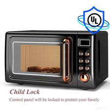 0.7Cu.ft 700W Retro Countertop Microwave Oven LED Display Glass Turntable New
