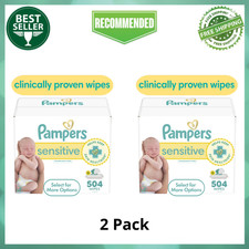  2 Pack Pampers Sensitive Baby Wipes 6-Pack 504 Wipes