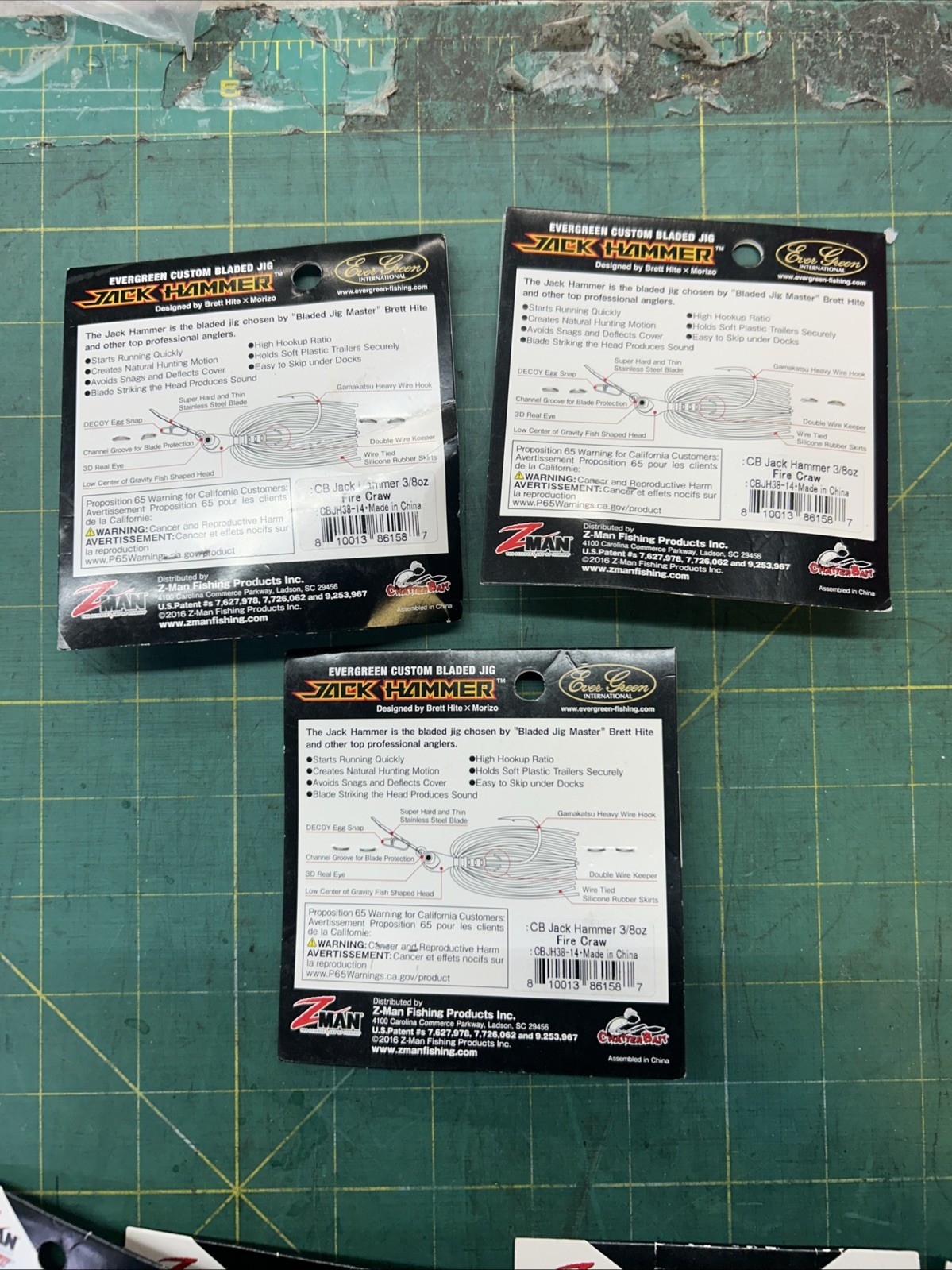 Z-Man Fire Craw Jack Hammer Chatterbait 3/8oz Lot Of 3! - Image 5