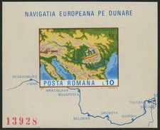 ROMANIA Bl. 147 **, 1977, Bl. Danube Commission, magnificent, Michel 30.-