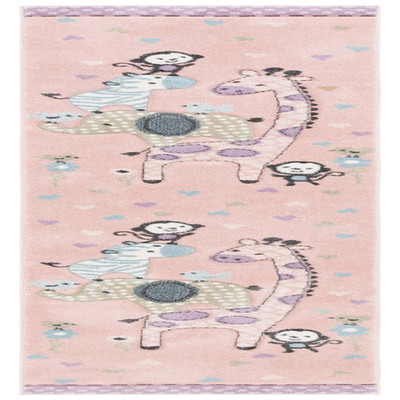 Safavieh Carousel Kids Collection Runner Rug - 2 X 8 Blush Pink Animal Design