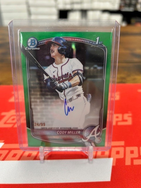 2025 Bowman Chrome Draft 1st Green Refractor Cody Miller Auto /99 Braves (KH2)
