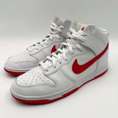 Nike Dunk High Retro Sneakers Mens Size US 11.5 White Picante Red DV0828-100